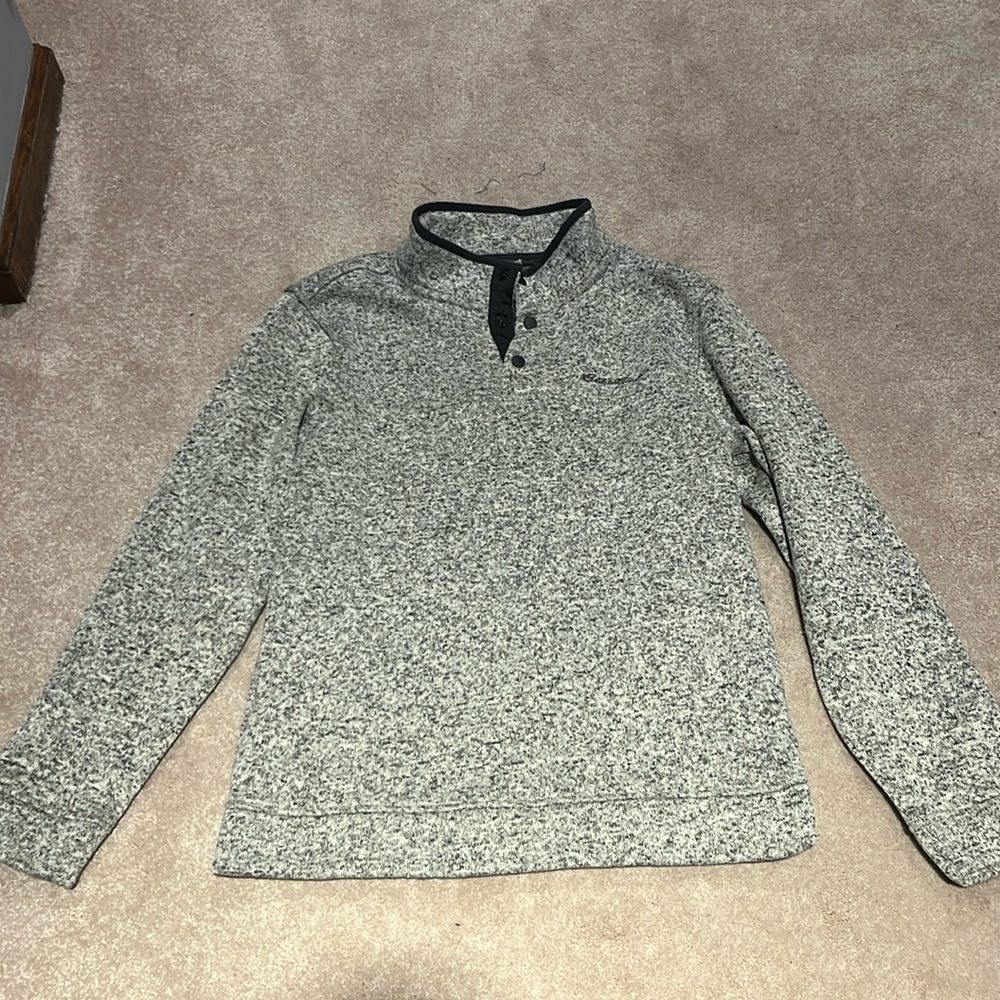 Medium men’s gray Eddie Bauer quarter button fleece